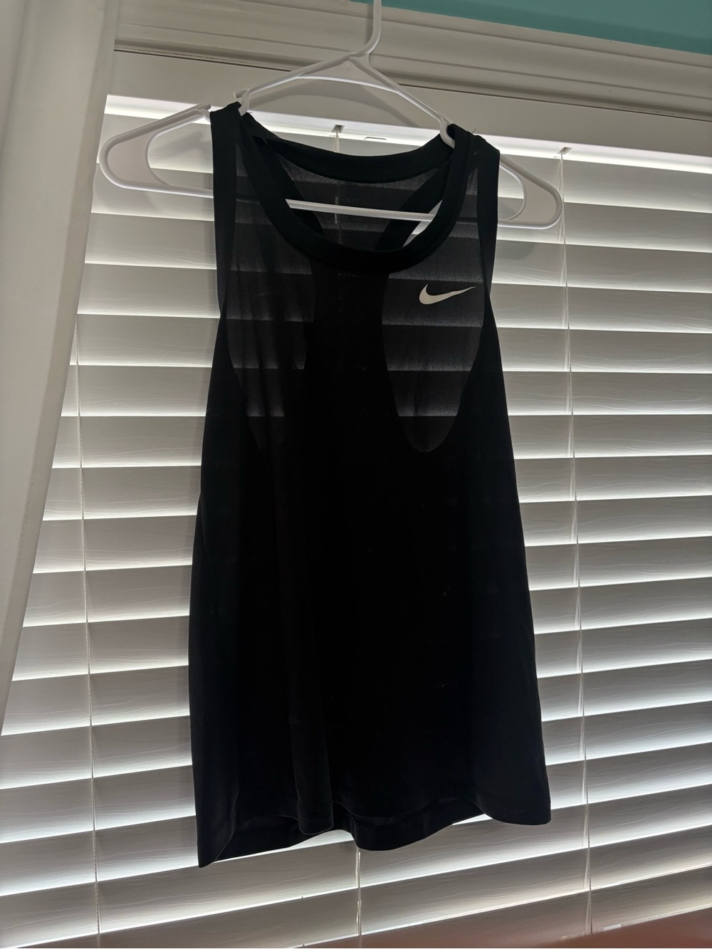 Nike Black Mesh-Back Tank with White Swoosh